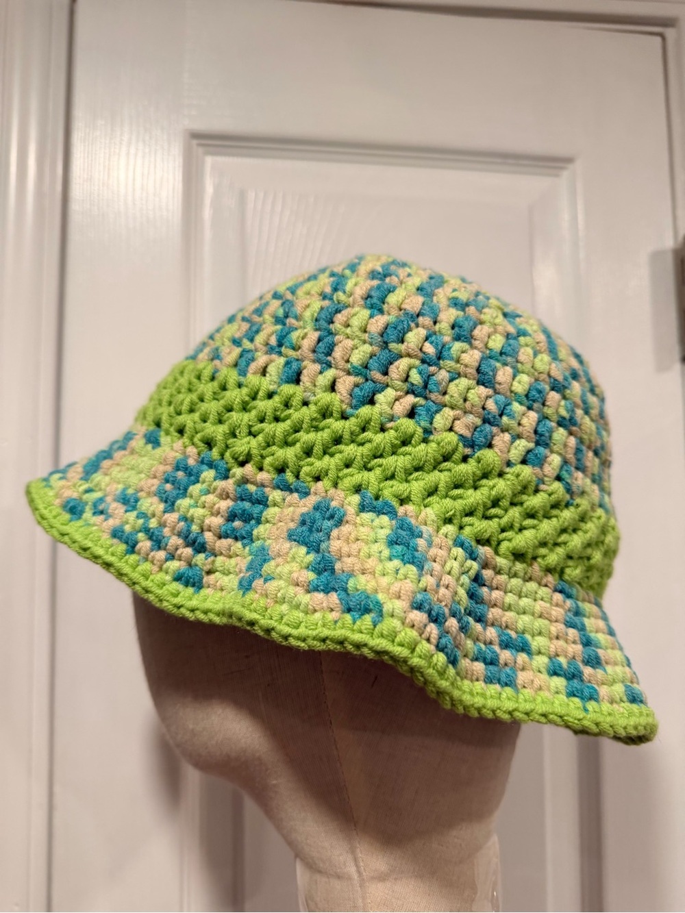 Handmade Crochet Bucket Hat 100% Cotton Lightweight Packable Festival Boho Beach